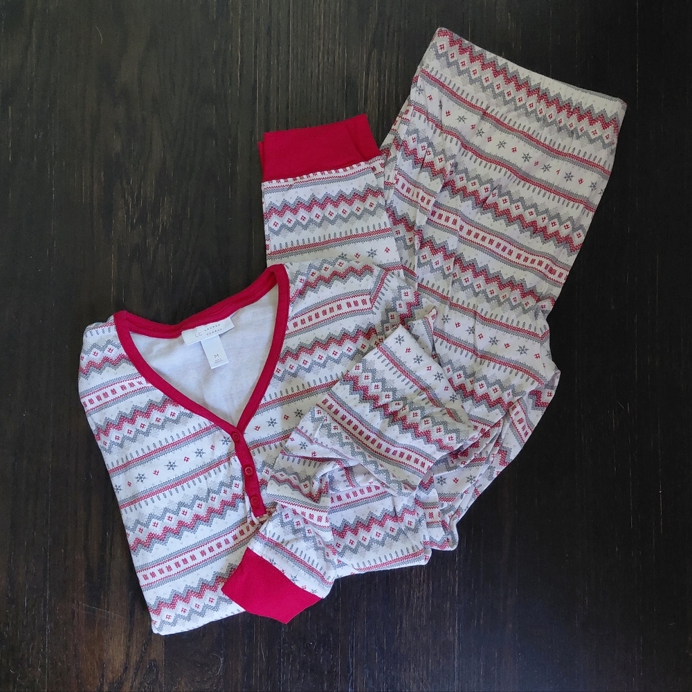 LC Lauren Conrad Womens M Holiday PJ Set